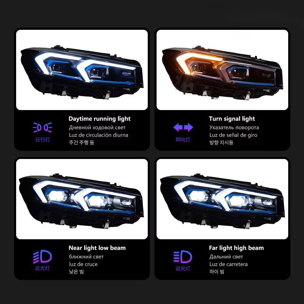 Headlight for LCI BMW G20 M340i 330i 2023-2025 Laser Headlights Dual Color