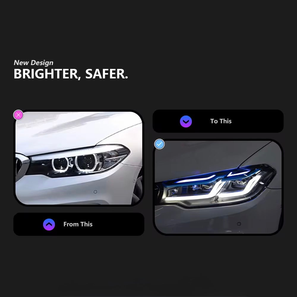 Headlights For G30 BMW 540i 530i 2017-2020 Pre Lci Upgrade Laser Style
