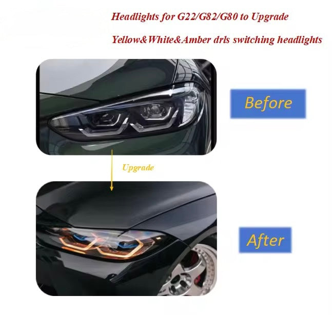 Laser Headlights For BMW G80 G82 G22 2021-2025 Triple Color