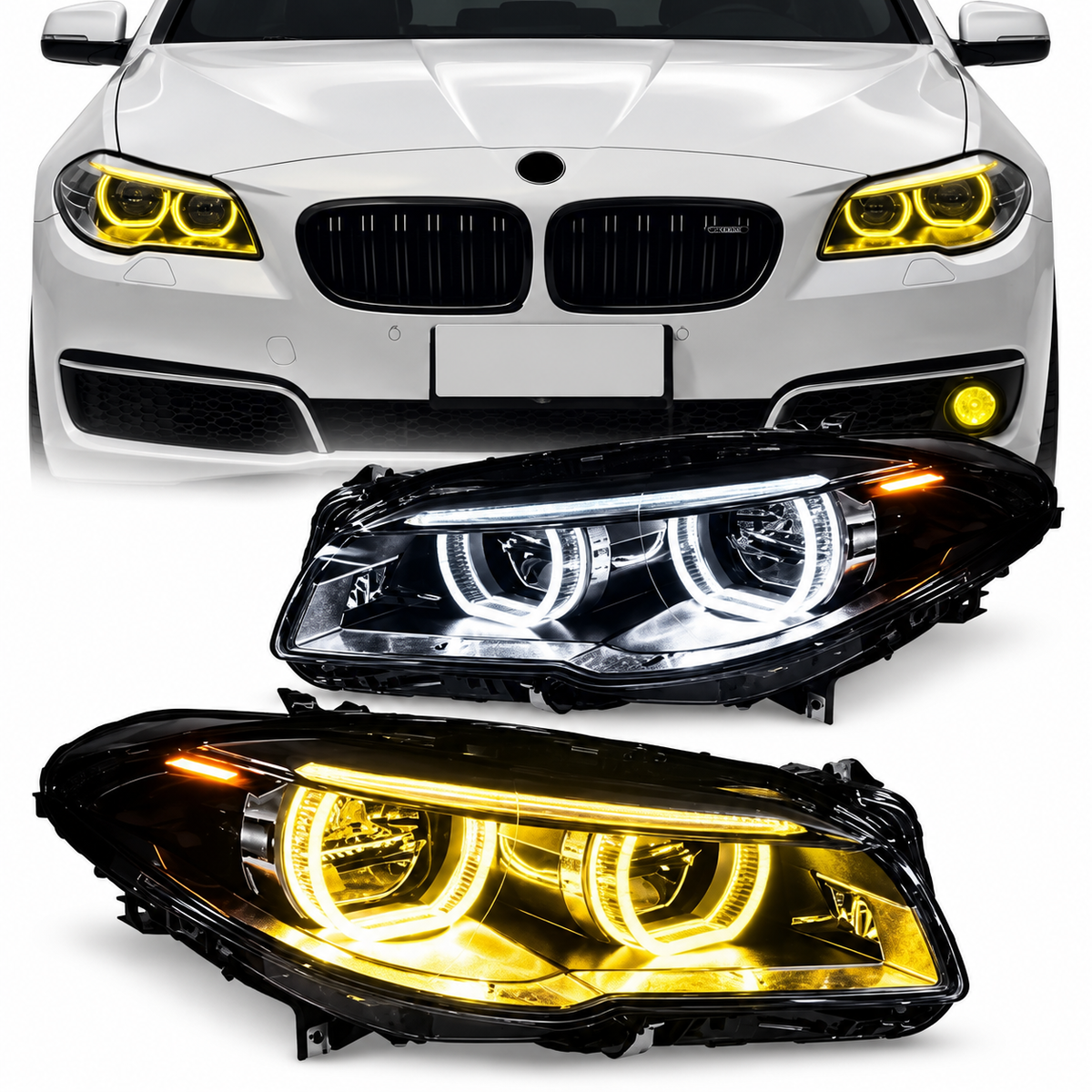 LED Dual Color Headlights For BMW F10 2011-2017 For Xenon (AFS)