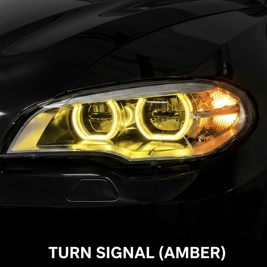 Dual Color LED Headlights For BMW X5 E70 2008-2013 Yellow White DRLs