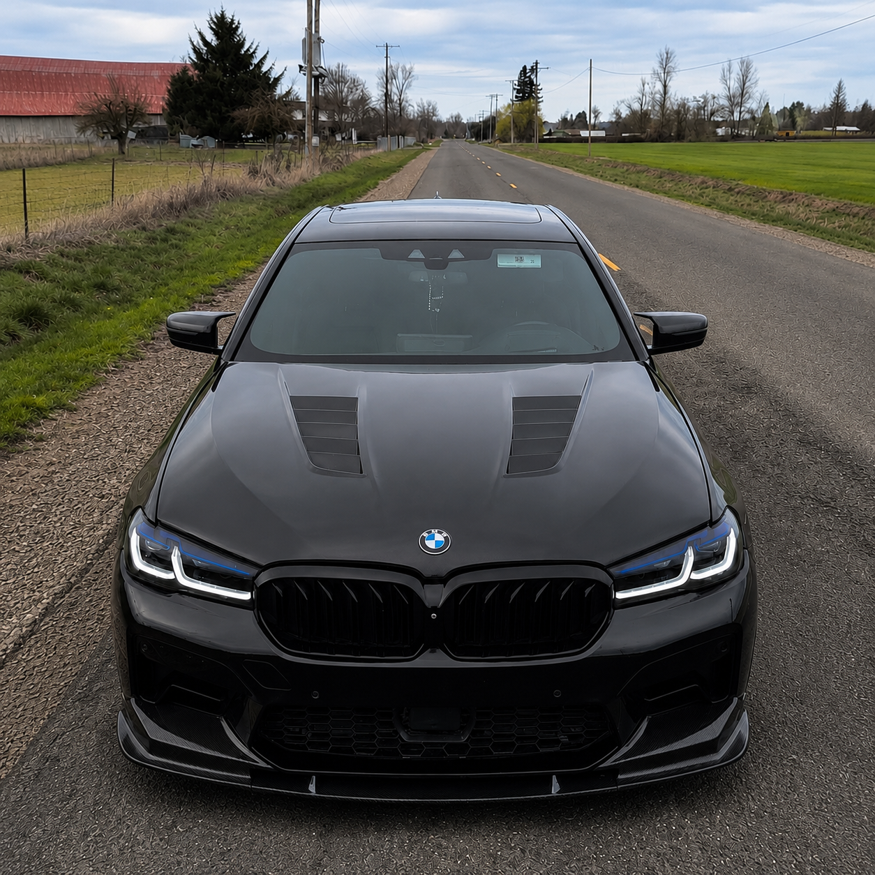 Headlights Tri Color Laser Style For BMW 5 Series G30 G31 F90 2017-2020 (LCI Converted)