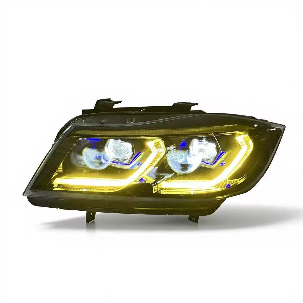 BMW E90 2005-2012 Headlights V2 Yellow White LED 330i 335i