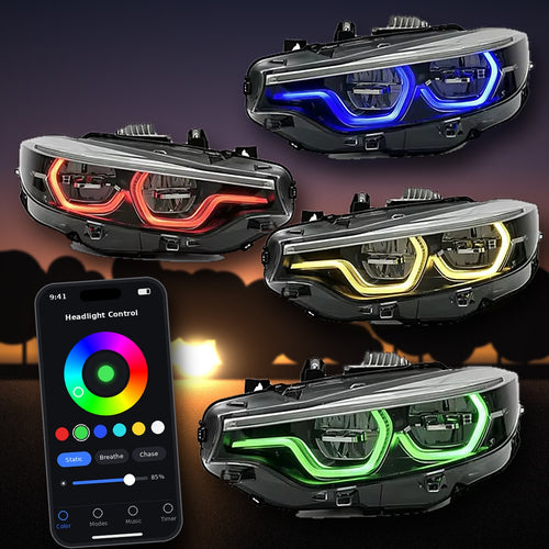 BMW F8x F3x Ikon V3 RGB Switchable Headlights LED App Control Plug And Play