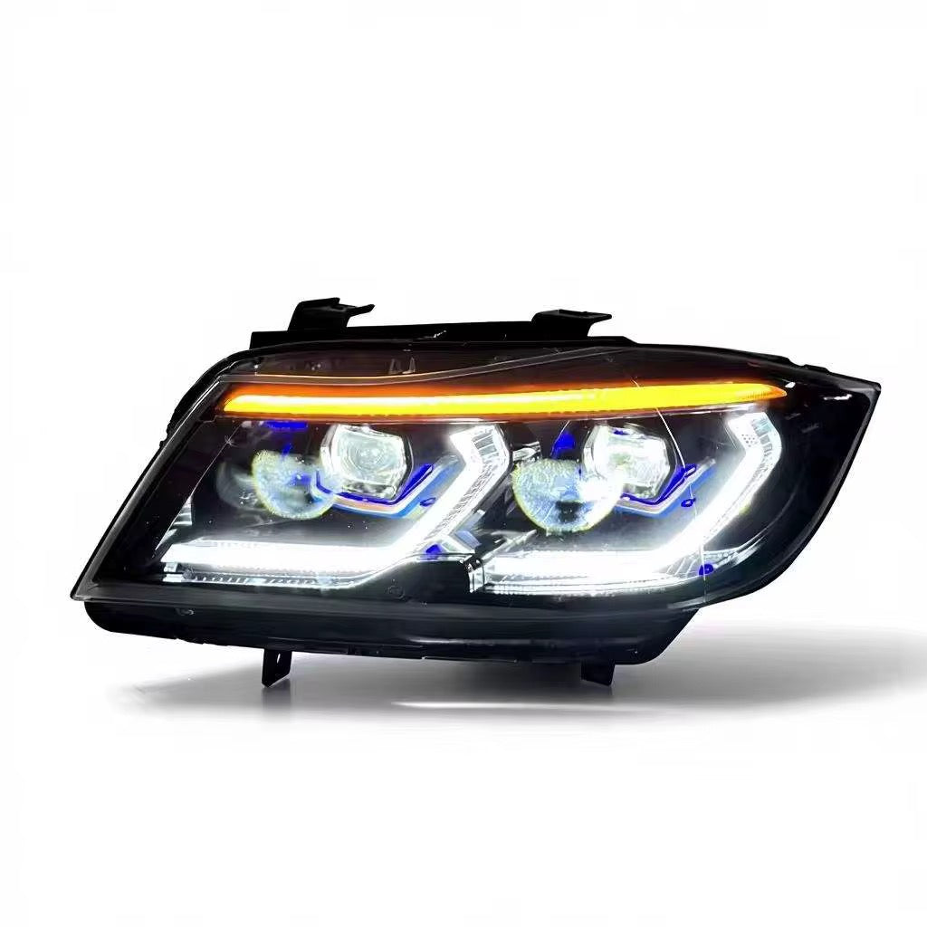 BMW E90 2005-2012 Headlights V2 Yellow White LED 330i 335i