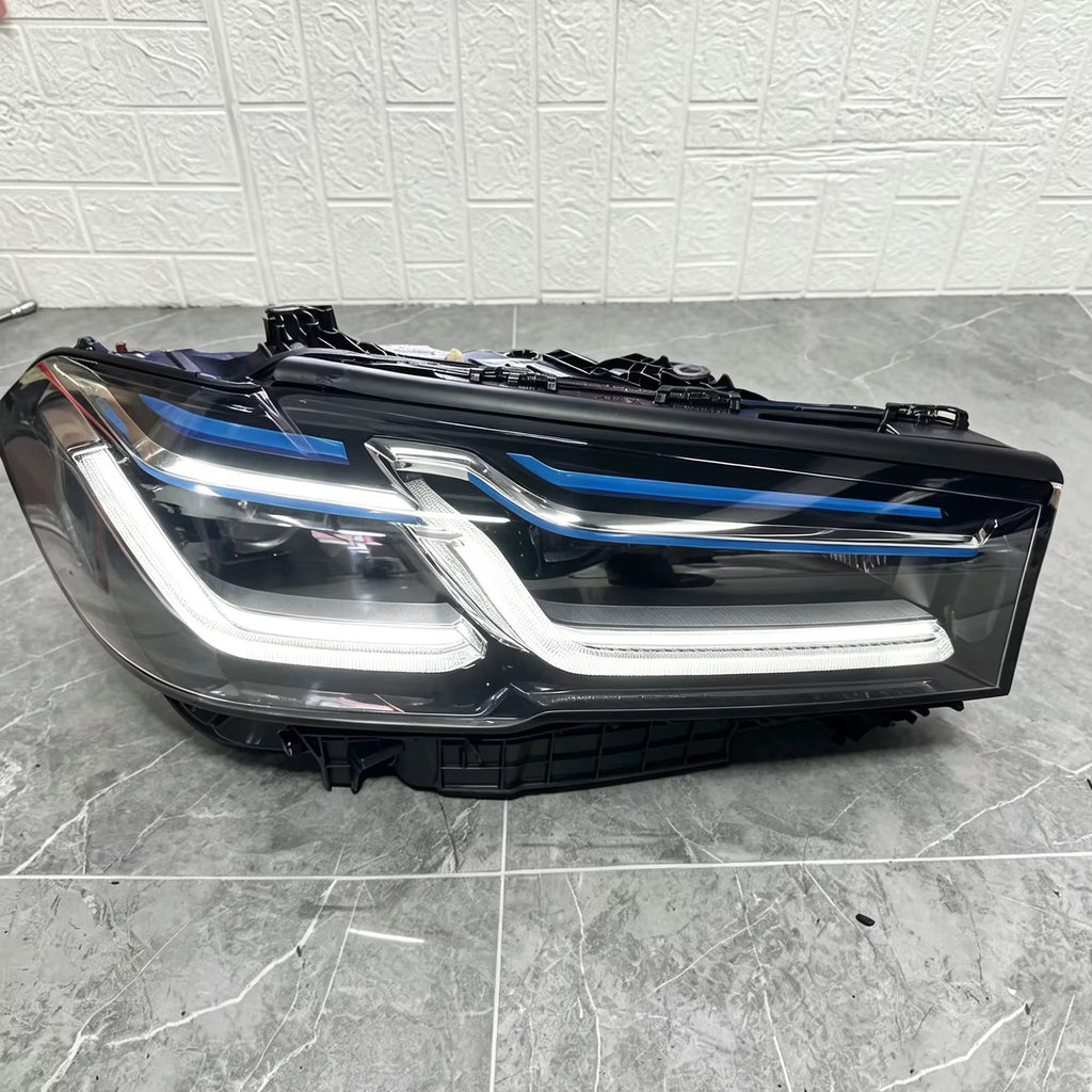 Headlights Tri Color Laser Style For BMW 5 Series G30 G31 F90 2017-2020 (LCI Converted)