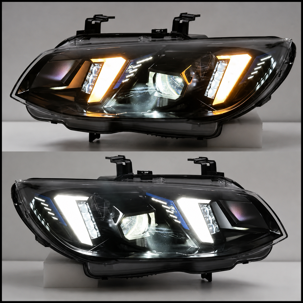 Headlights For Bmw E92 E93 LCI 2010-2013 Snake Eye Yellow White Switching Module