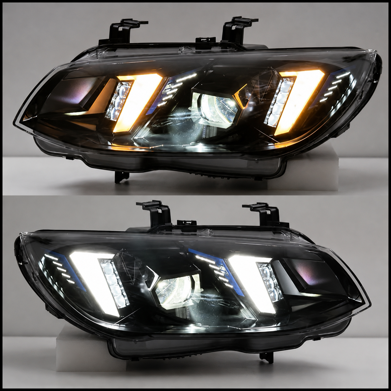 Headlights For Bmw E92 E93 LCI 2010-2013 Snake Eye Yellow White Switching Module
