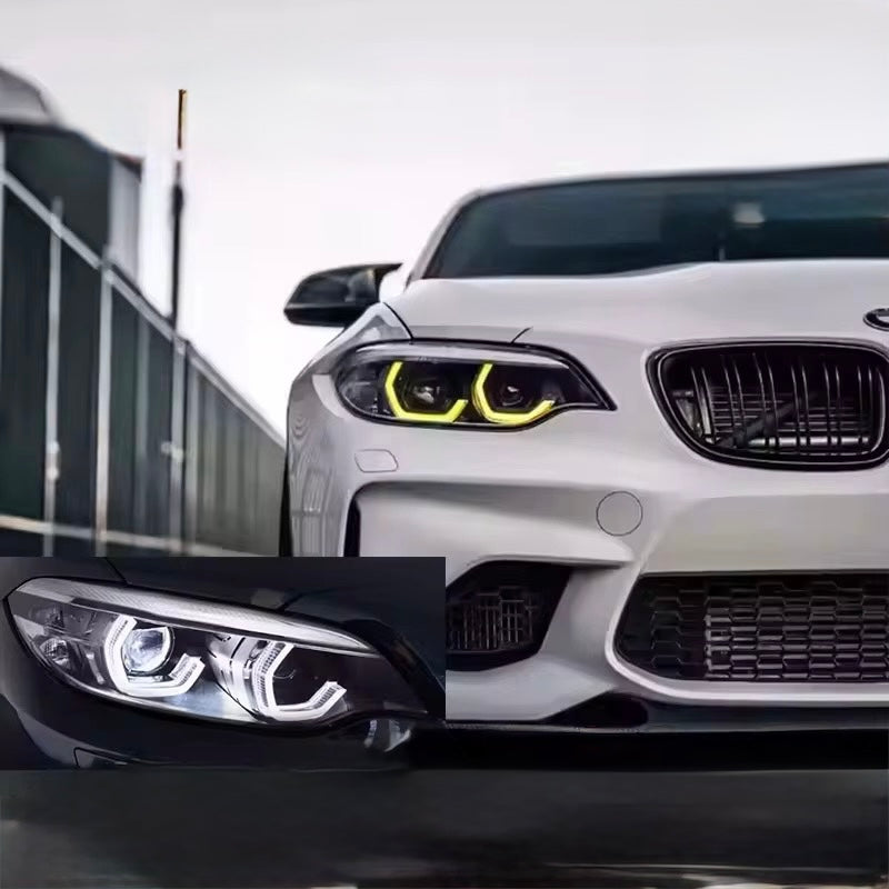 Triple Color LED Headlights For BMW F22 2014-2021 White, Yellow, Amber