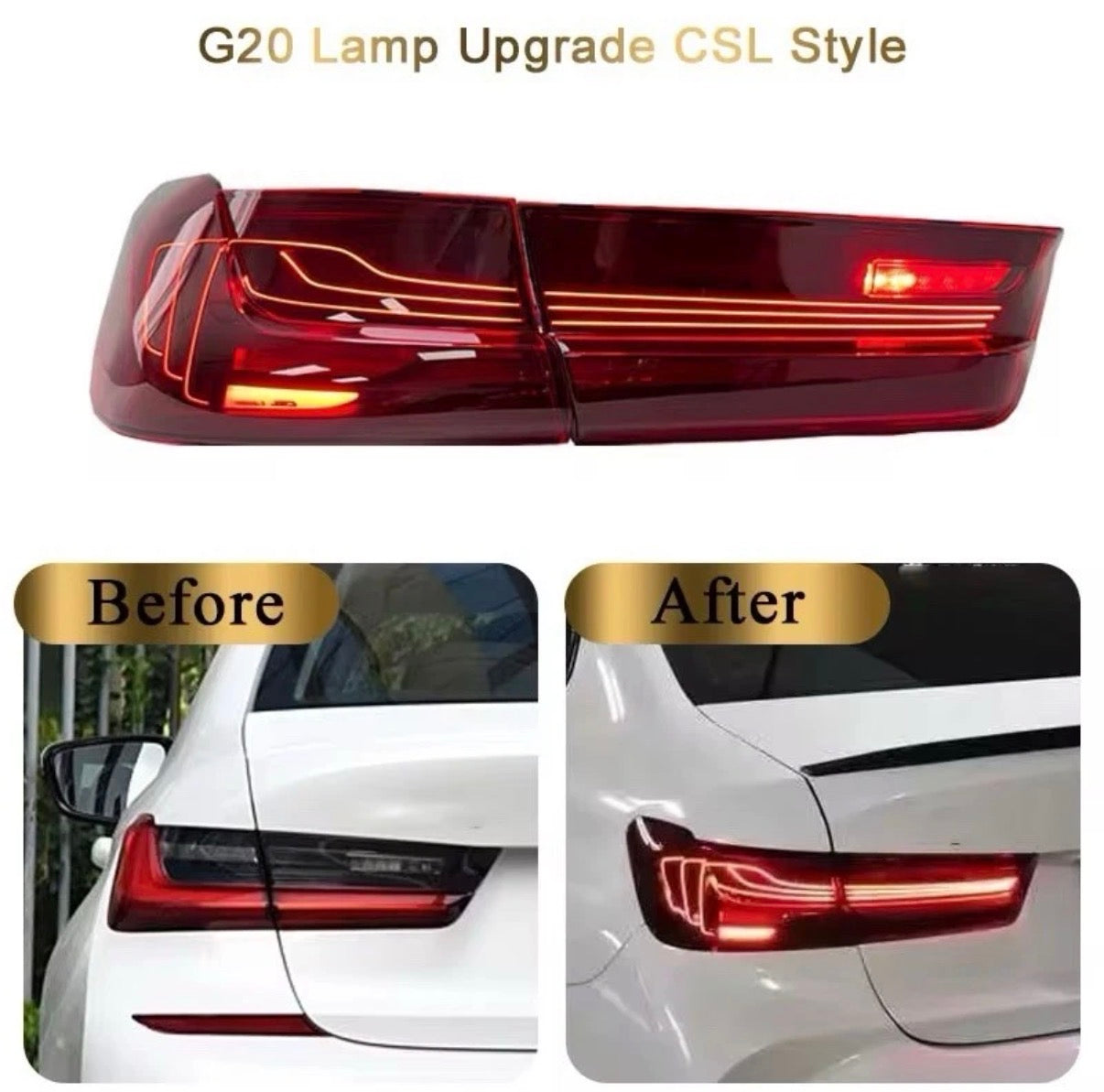 Red CSL Style Taillights for BMW G20/G80 330i M3 M340i 2019-2023
