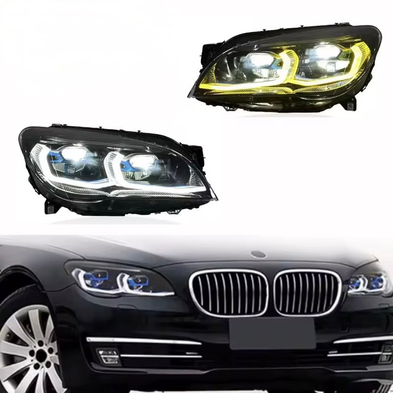Headlights For BMW F01 F02 7 Series 2009-2015 Dual Color LED