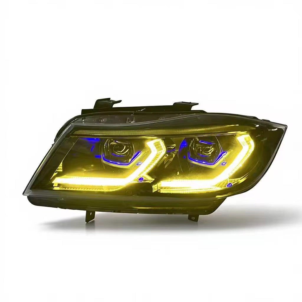 BMW E90 2005-2012 Headlights V2 Yellow White LED 330i 335i