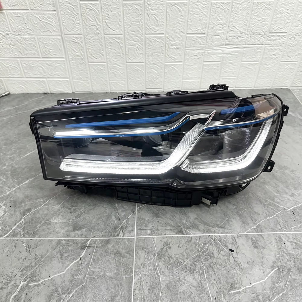 Headlights Tri Color Laser Style For BMW 5 Series G30 G31 F90 2017-2020 (LCI Converted)