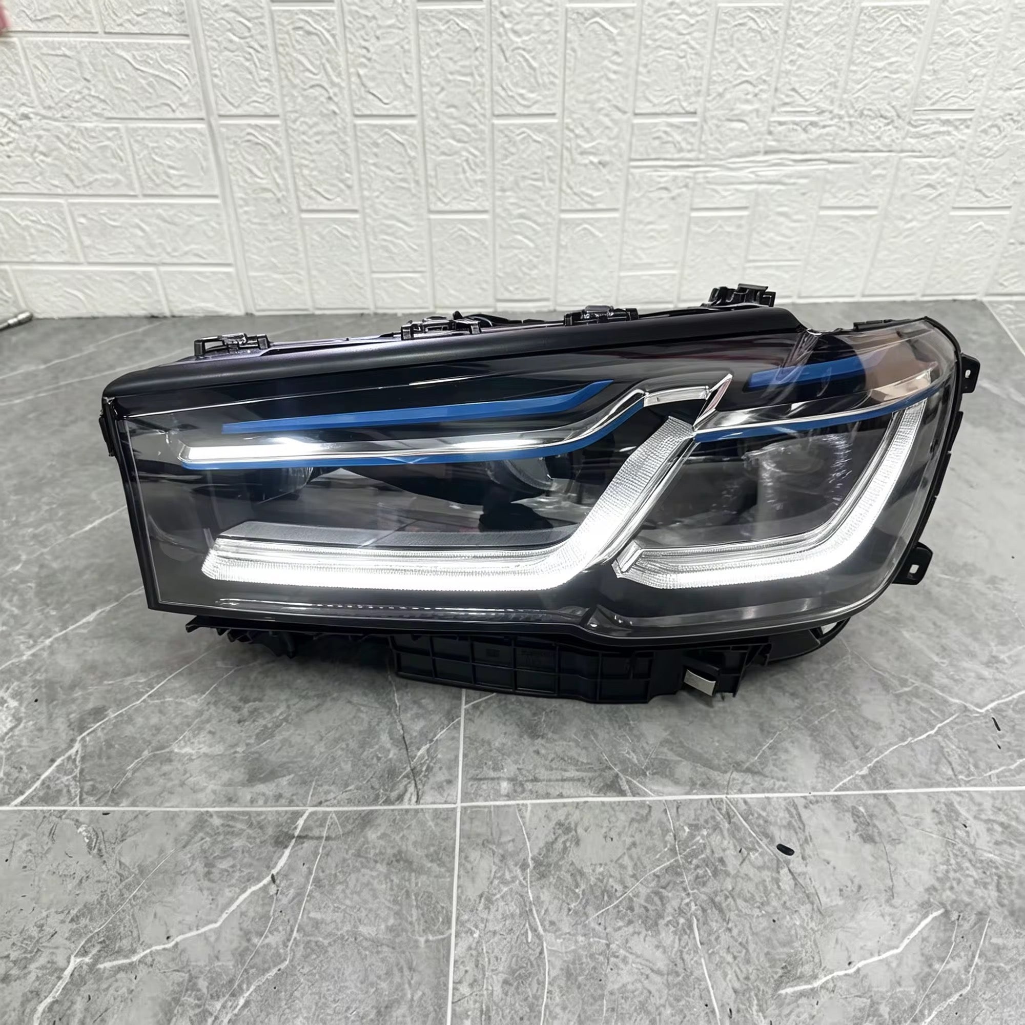 Headlights Tri Color Laser Style For BMW 5 Series G30 G31 F90 2017-2020 (LCI Converted)