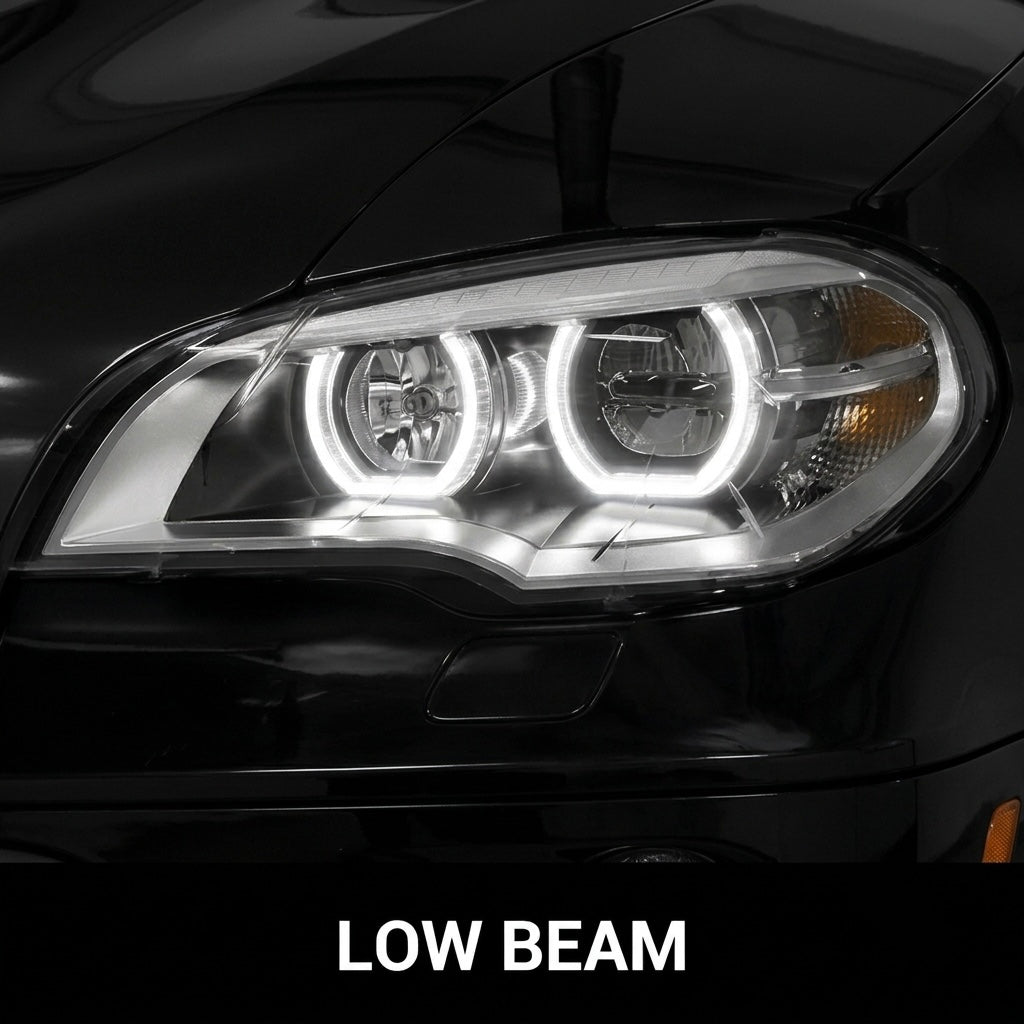 Dual Color LED Headlights For BMW X5 E70 2008-2013 Yellow White DRLs
