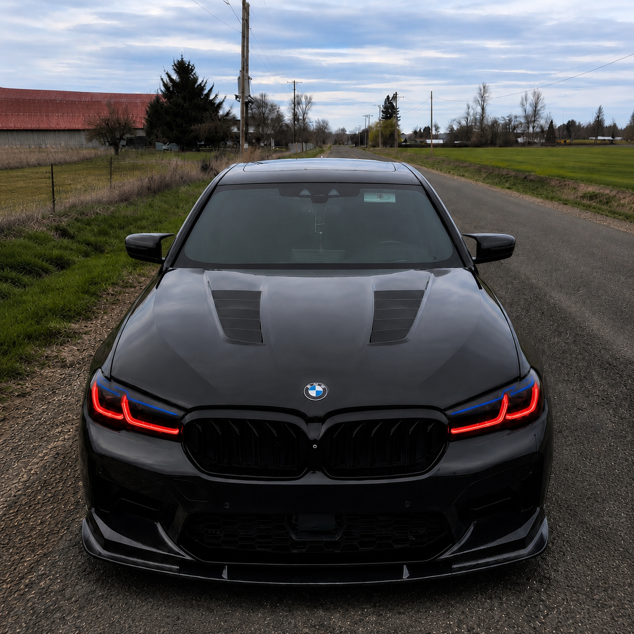 Headlights Tri Color Laser Style For BMW 5 Series G30 G31 F90 2017-2020 (LCI Converted)