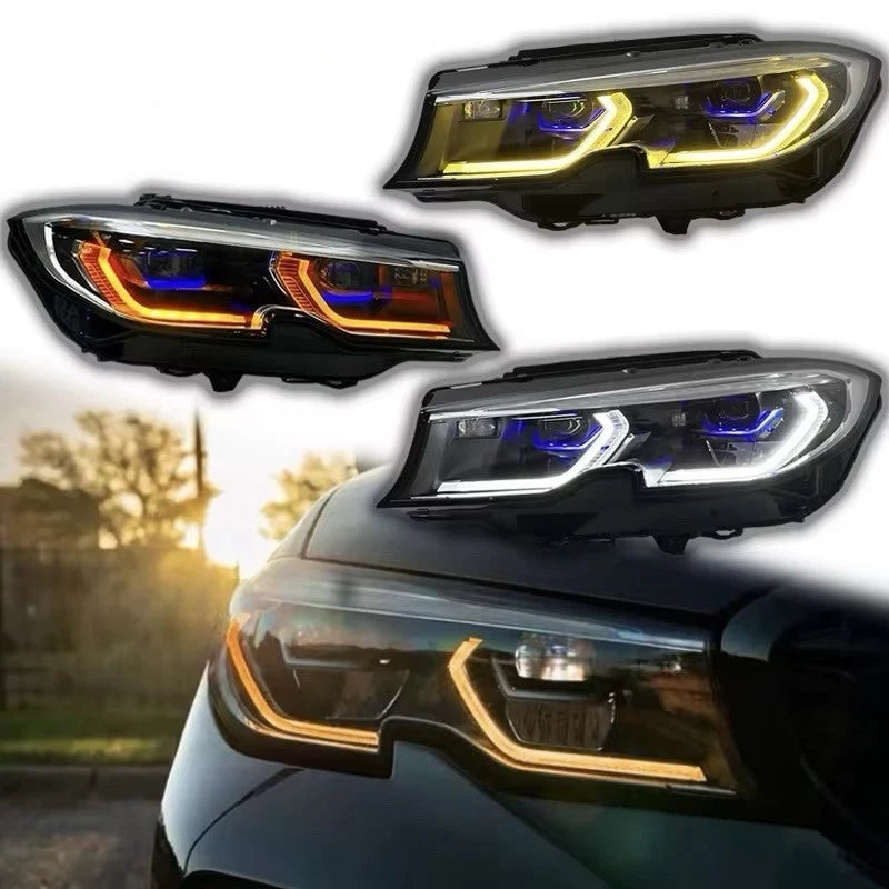 BMW G20 Triple Color Laser Headlights Smoked Fits M340i 330i 2019-2022